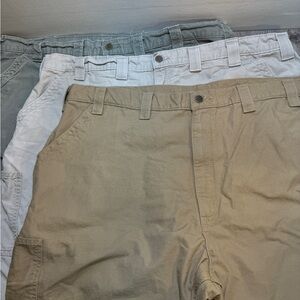 Lot Of 3 Carhartt Shorts Men’s 46 B147 LDN DKH Tan Carpenter Workwear Canvas